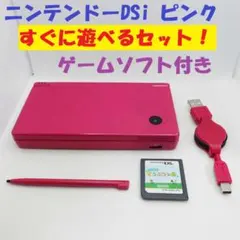【すぐ遊べる・メンテナンス済】ニンテンドーDSi ピンク+ 電源+どうぶつの森