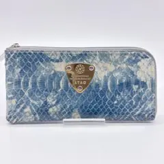 美品✨アタオ 長財布 リモ ルーク L字ファスナー パイソン アイボリー