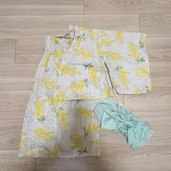 浴衣　100サイズ〜110サイズ　ミモザ　2way