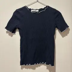ミッシュマッシュ　リブTシャツ　ネイビーのサムネイル