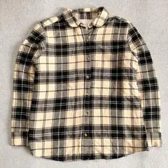 ネルシャツ　チェック　起毛　ベージュ系　アメカジ　古着　ヴィンテージ