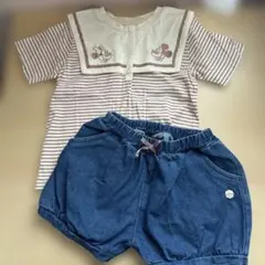 リトシー　ミッキーミニーTシャツ120、ショートパンツ110