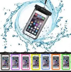 スマホ 防水ケース グリーン 大型サイズ対応 プール海に