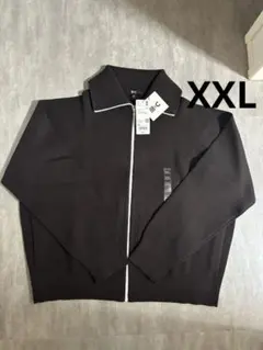【完売品】ユニクロC ミラノリブフルジップカーディガン ダークブラウン XXL