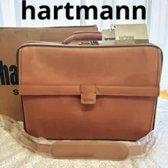 hartmann本革ブラウン ビジネスバッグ　ショルダーバッグ　2way 在庫処分品】ビジネスバッグ メンズ 2WAY ショルダーバッグ ヴィーガン