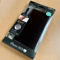 iPhone XR 薄型PUレザーフラップケース　ブラックのサムネイル