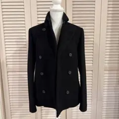 Calvin Kleinブラック ダブルブレスト ピーコート