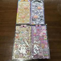 おしりシール ぷっくりシール 4枚セット 犬 猫 うさぎ かわいい デコ