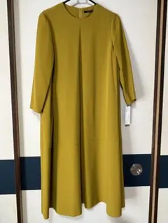 NOUQUEマスタード色ロングワンピースAライン