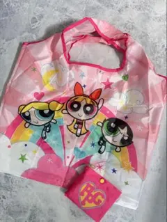 新品パワーパフガールズ エコバッグ 折りたたみ ピンク