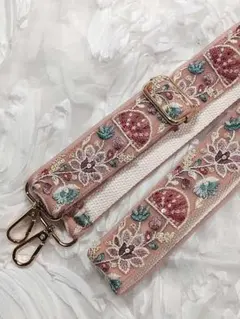 特価F-34インド刺繍リボン※ショルダーストラップ　スマホストラップ　送料込み