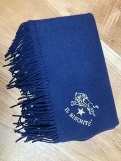 IL BISONTE イルビゾンテ　大判ストール　カシミヤ混　ネイビー