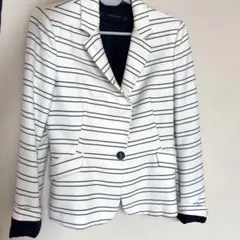 ZARA BASIC ボーダー テーラードジャケット Sのサムネイル
