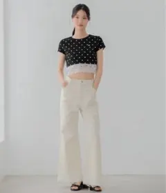 Heather レースフレアデニムパンツ Sサイズのサムネイル