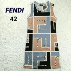 FENDI　高級　FFロゴ　ストレッチ ミニドレス ビッグズッカ柄　ビンテージ FENDI 高級 FFロゴ ストレッチ ミニドレス ビッグズッカ柄 ビンテージ
