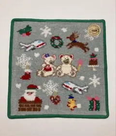 フェイラーハンカチ　クリスマス　JAL12月　サンタクロース　冬グレー雪　飛行機のサムネイル