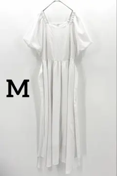 トッコ 白 シンプル ワンピース M インナー付 tocco ワイド リボン 夏