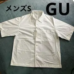 新品タグ付きGU オーバーサイズワークシャツ半袖シャツ Sサイズ ホワイト