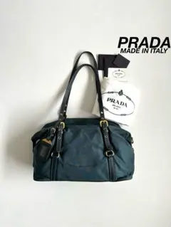 希少】PRADA プラダ テスートナイロントートバッグ ビーズロゴ 