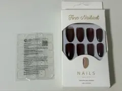 Fine Nailart 네일 팁 다크 레드 네일 씰 포함