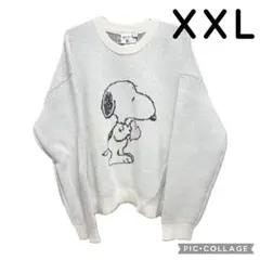 GU PEANUTS クルーネックセーター スヌーピー ナチュラル XXL .