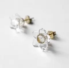 HARIOハリオ K10ピアス ゴールド ハリオランプファクトリー ガラス 花