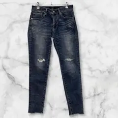 AZUL by moussy ダメージスキニーデニム ストレッチ インディゴ Mのサムネイル