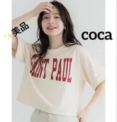 k0583 ✨️美品✨️ coca クロップド丈ロールアッププリントTシャツ