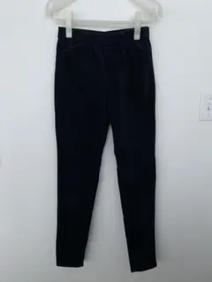 UNIQLOユニクロ ヒートテックハイライズベルベットレギンスパンツ　ネイビー②