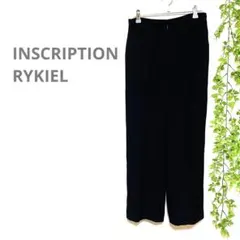 【INSCRIPTION RYKIEL】ワイドパンツ　軽量　薄手　黒　伸縮　涼