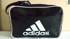 adidas(アディダス)エナメルバッグ スポーツバック黒×白