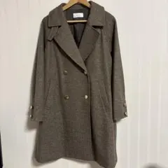 GLOBAL WORK 軽やかストレッチ襟2WAYロングコートSサイズ　ブラウン