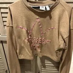 adidas クロップ丈　長袖Tシャツ M