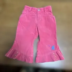 オイリリー　ピンクコーデュロイ　フレアパンツ