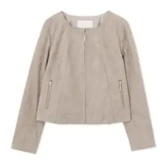 本日限定価格！プロポーション　フェイクスエードノーカラーブルゾン