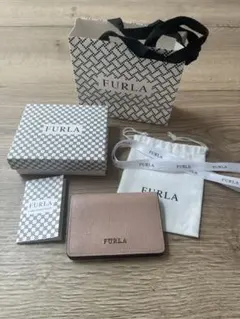 FURLA ピンクレザー名刺入れ 付属品完備