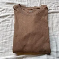 UNIQLO ユニクロ 長袖Tシャツ M 綿 ブラウン ロンT
