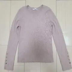 GU　リブニットボタンスリーブプルオーバーZ