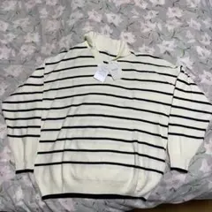 【未使用品】myza ストライプ ニットセーター 4L