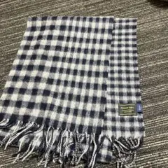 チェック柄ウールカシミヤマフラー