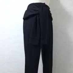 アナップ ストレッチ パンツ サッシュベルト カジュアル 黒