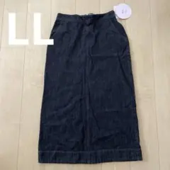 タグ付き新品しまむらmomoデニムナロースカートブラックLLサイズ
