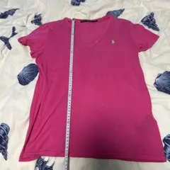 Ralph Lauren Sport ピンク Vネック Tシャツ L