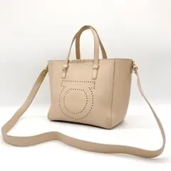 【Salvatore Ferragamo】2wayバッグ　ガンチーニ　ベージュ