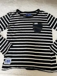 Lee 長袖カットソー 130cm 黒白ストライプ