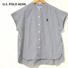 U.S. POLO ASSN フレンチスリーブワンポイント刺繍シャツブラウス