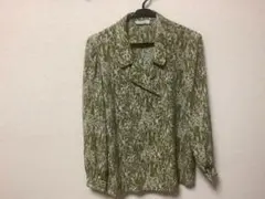 Leilian オリーブグリーン アニマルプリント 長袖シャツのサムネイル
