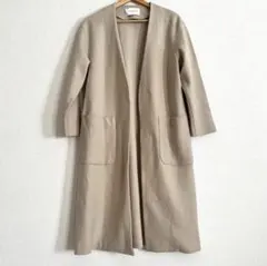 ユナイテッドアローズ ロングコート ノーカラー ベージュ 大きいサイズ
