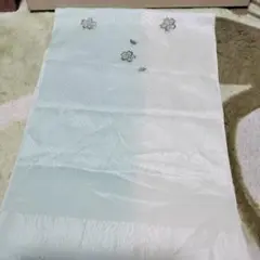 ★未使用品　帯揚げ 正絹 水色 桜模様