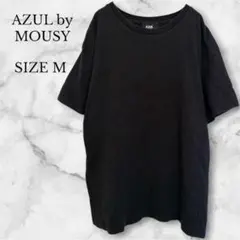 アズールバイマウジー 半袖Tシャツ ブラック クルーネック シンプル カジュアル